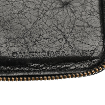 Balenciaga Agneau Classic Gold Hardware Compact Wallet Black 6 of 12