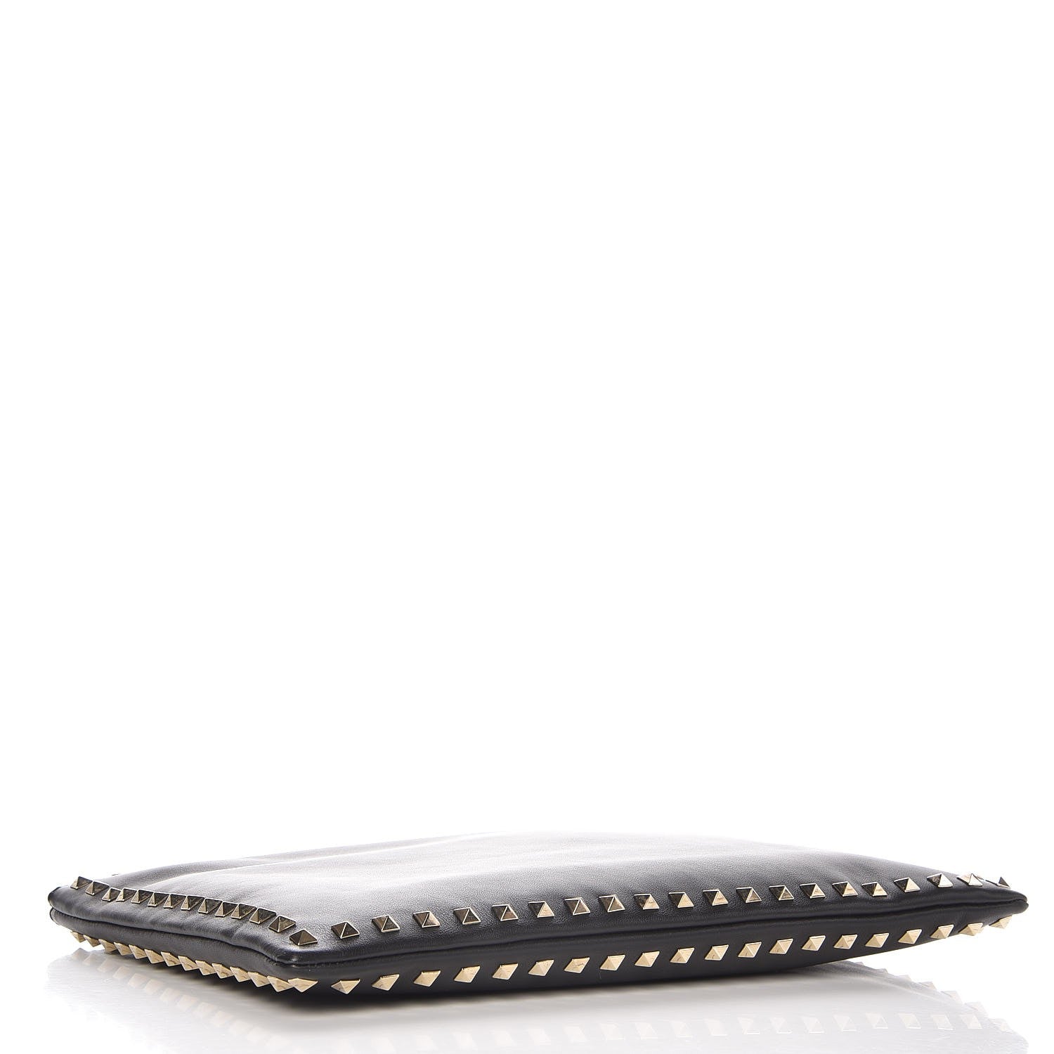 Valentino Garavani Vitello Large Rockstud Zip Wristlet Pouch Black 4 of 7
