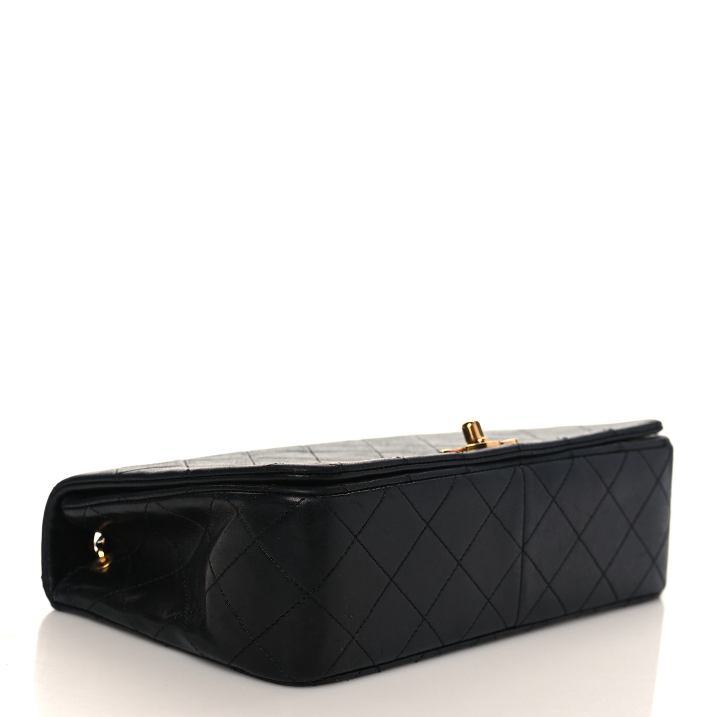 Lambskin Quilted Small Single Flap Bag Black