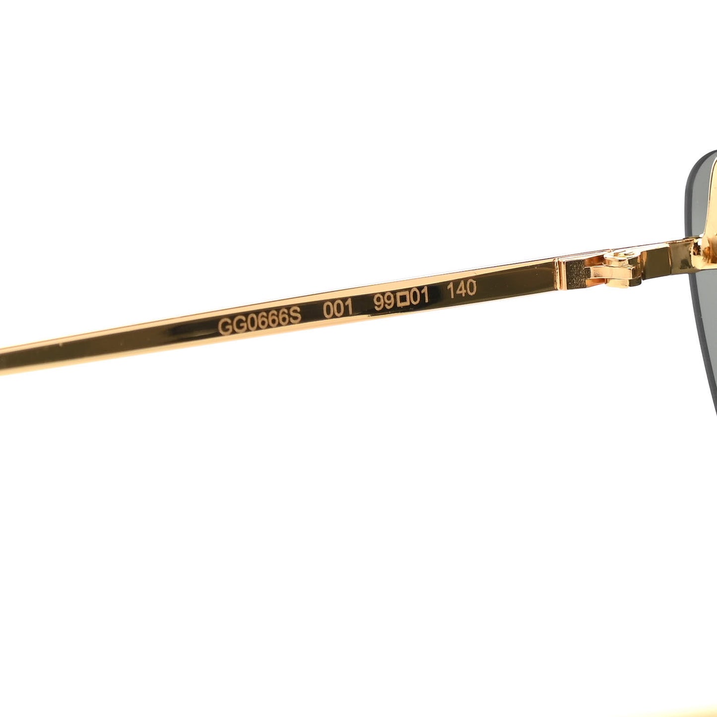Metal Rimless Star Studded 90mm Cat Eye GG0666S Sunglasses Black Gold