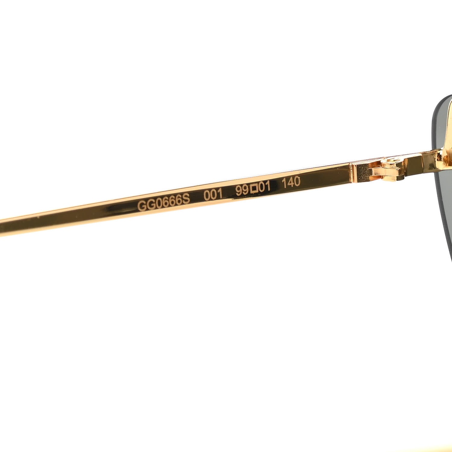 Gucci Metal Rimless Star Studded 90mm Cat Eye GG0666S Sunglasses Black Gold 5 of 7