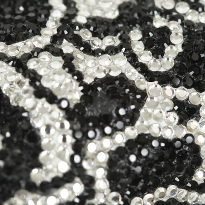 Judith Leiber Crystal Floral Minaudiere Tassel Clutch Black White 9 of 12