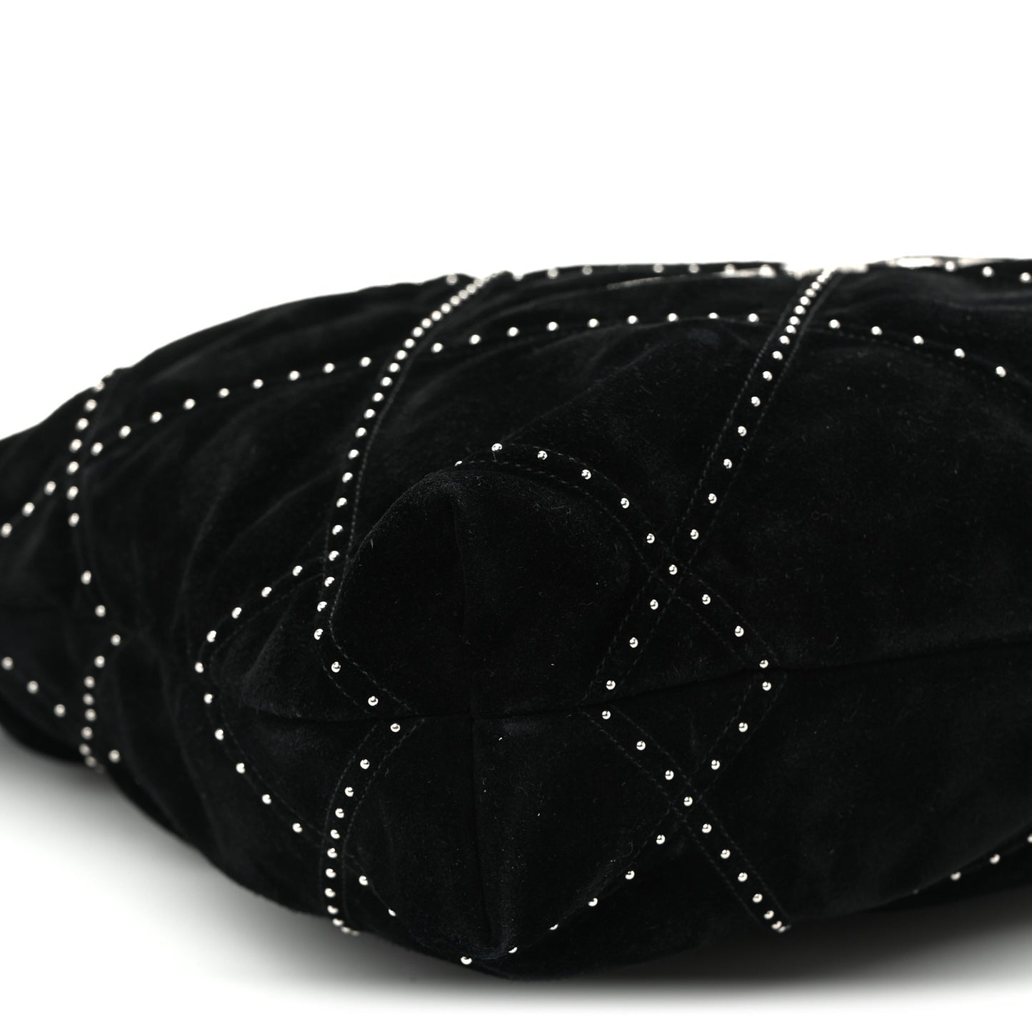 Suede Quilted Studded Small Chanel 22  Black