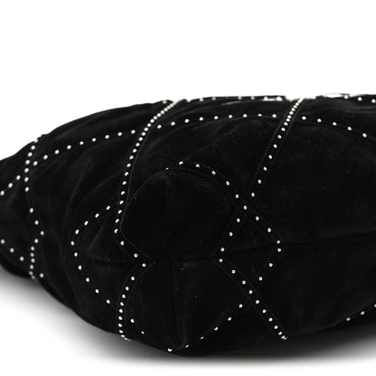 Chanel Suede Quilted Studded Small Chanel 22  Black 8 of 10