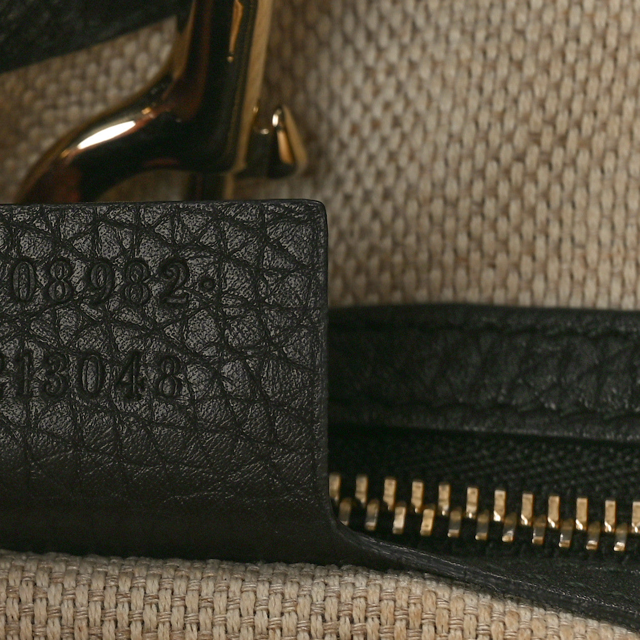 Pebbled Calfskin Medium Soho Chain Shoulder Bag Black