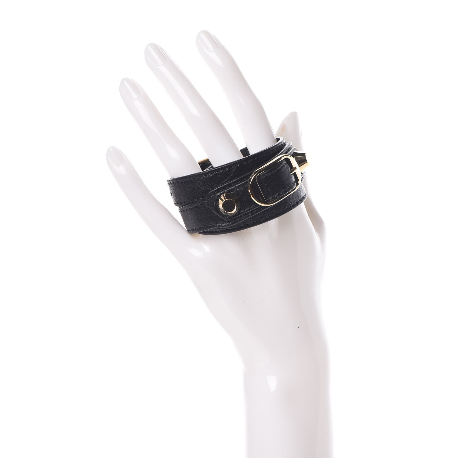 Balenciaga Agneau Arena Classic Hardware Triple Tour Bracelet S Black 2 of 6