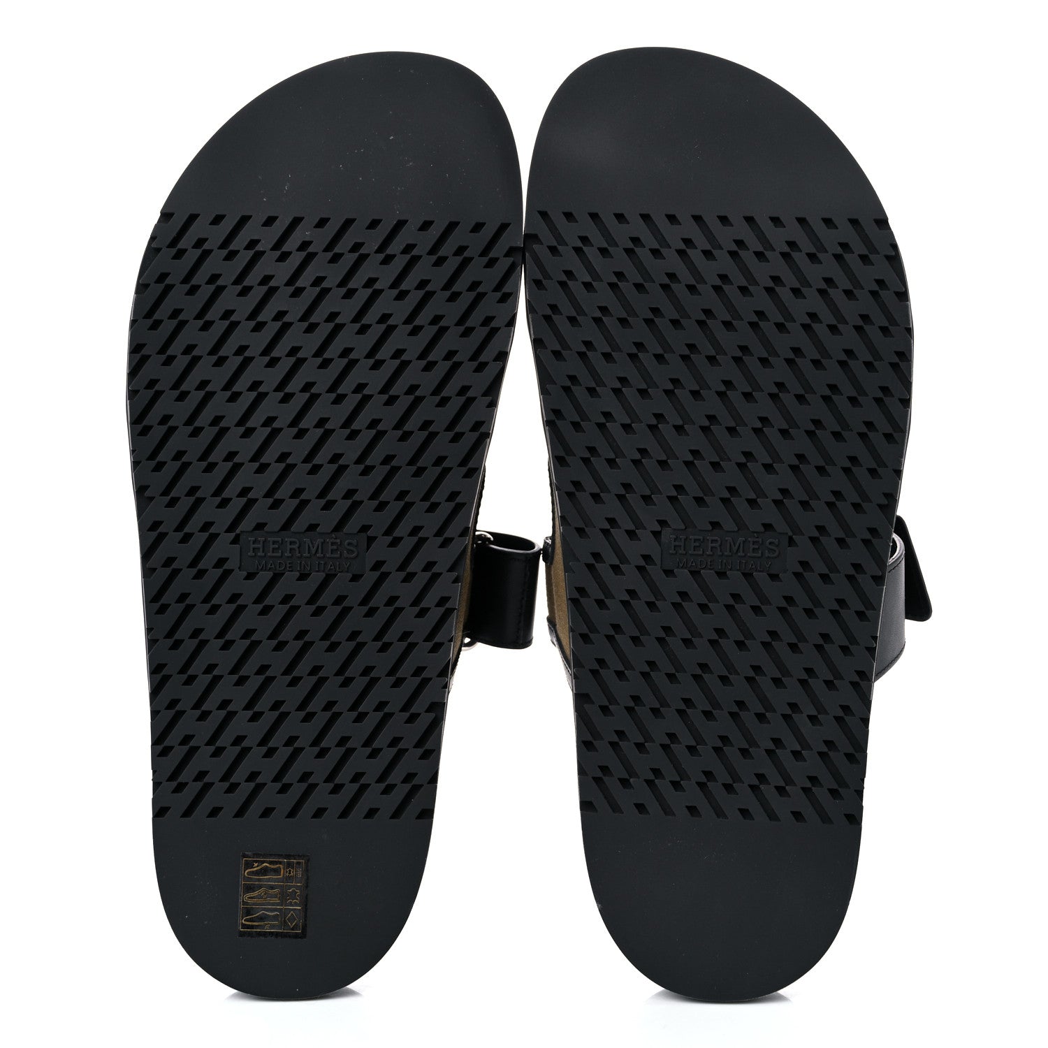 Hermes Canvas Calfskin Mens Chypre Sandals 42 Kaki Black 10 of 10
