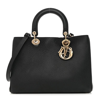 Christian Dior Bullcalf Medium Diorissimo Tote Black Rose Indien 3 of 9