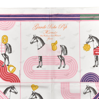 Hermes Silk Garde Robe Pop Charm Triangle Scarf 55 Multicolor White 2 of 6