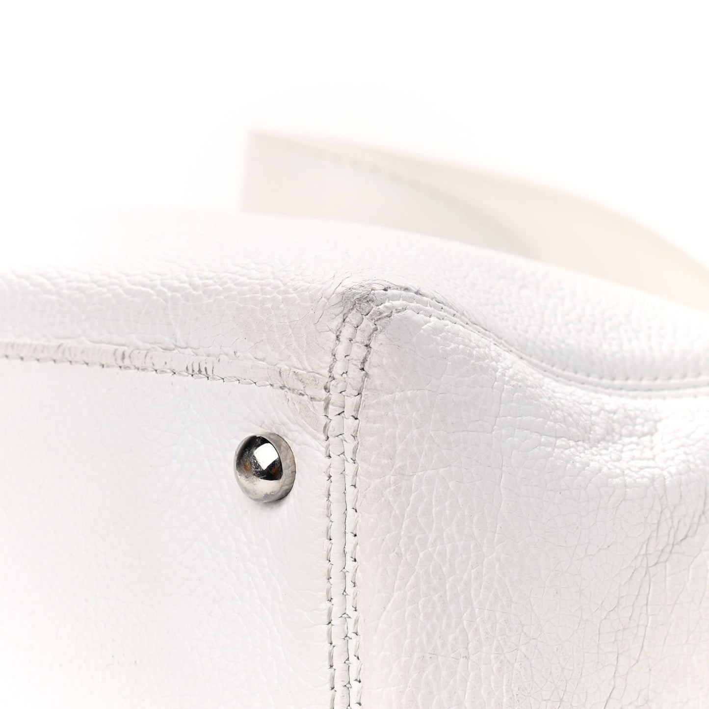 Calfskin Cerf Executive Shopper Tote White