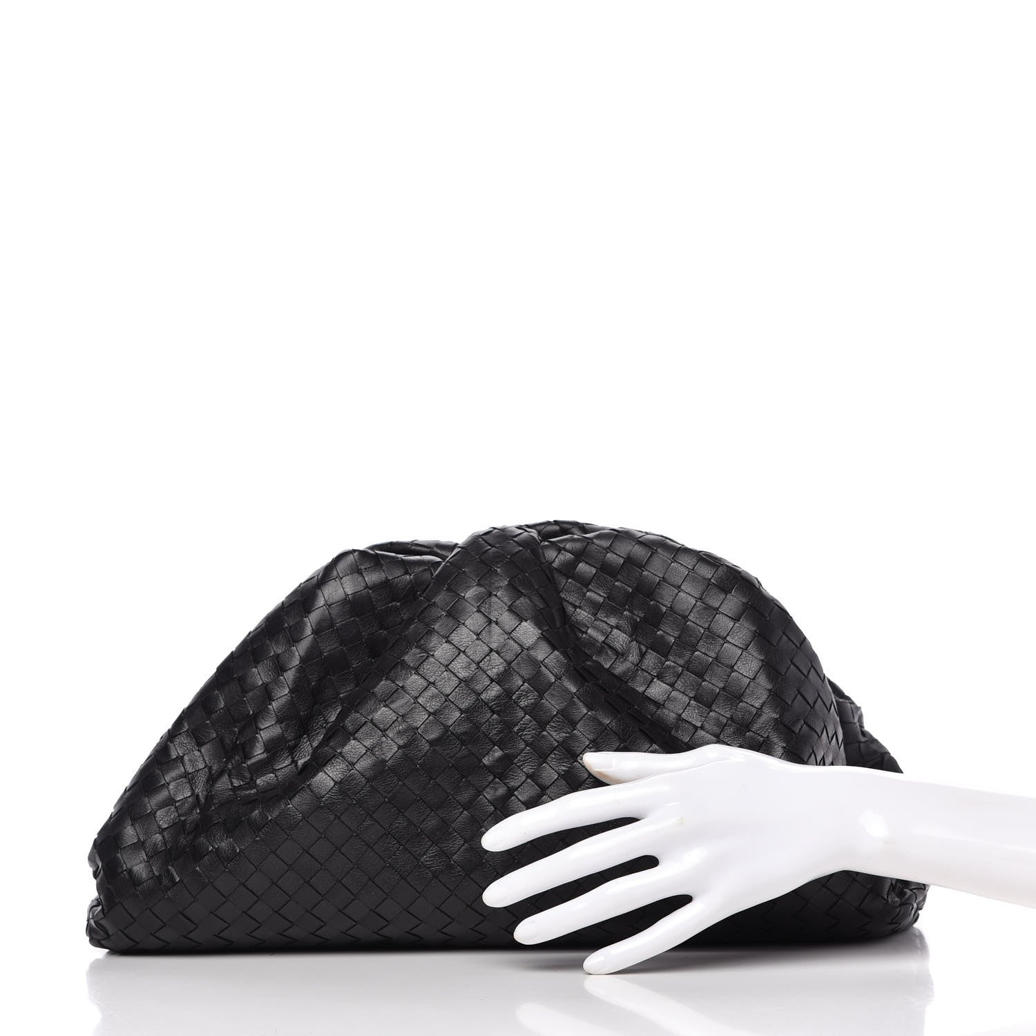 Bottega Veneta Nappa Maxi Intreccio The Pouch Oversized Clutch Black 2 of 10