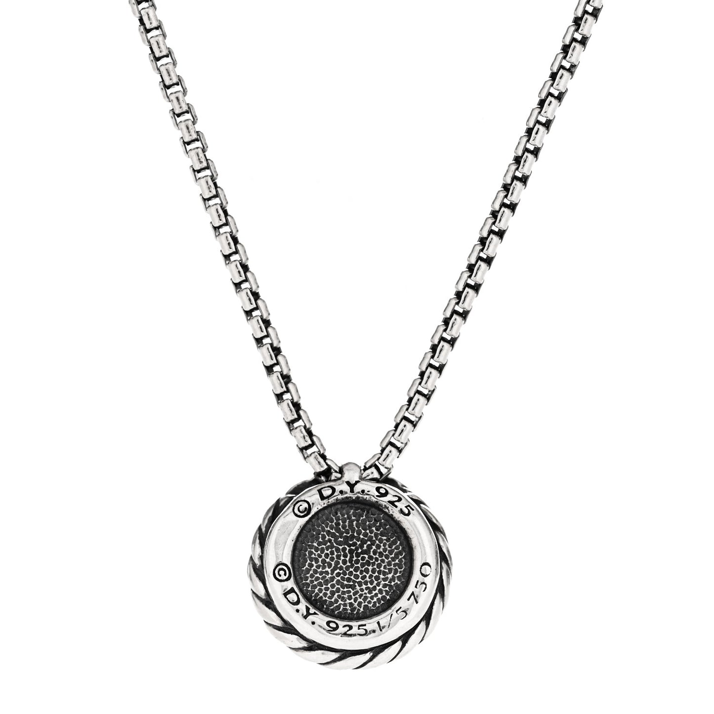 Sterling Silver 18K Yellow Gold 8mm Petite Chatelaine Pendant Necklace