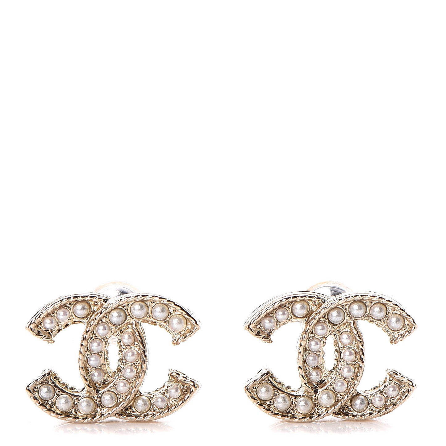 Pearl CC Earrings Light Gold