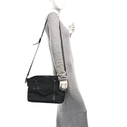 Gucci Nylon Monogram Medium GG Charm Dome Satchel Black 2 of 11