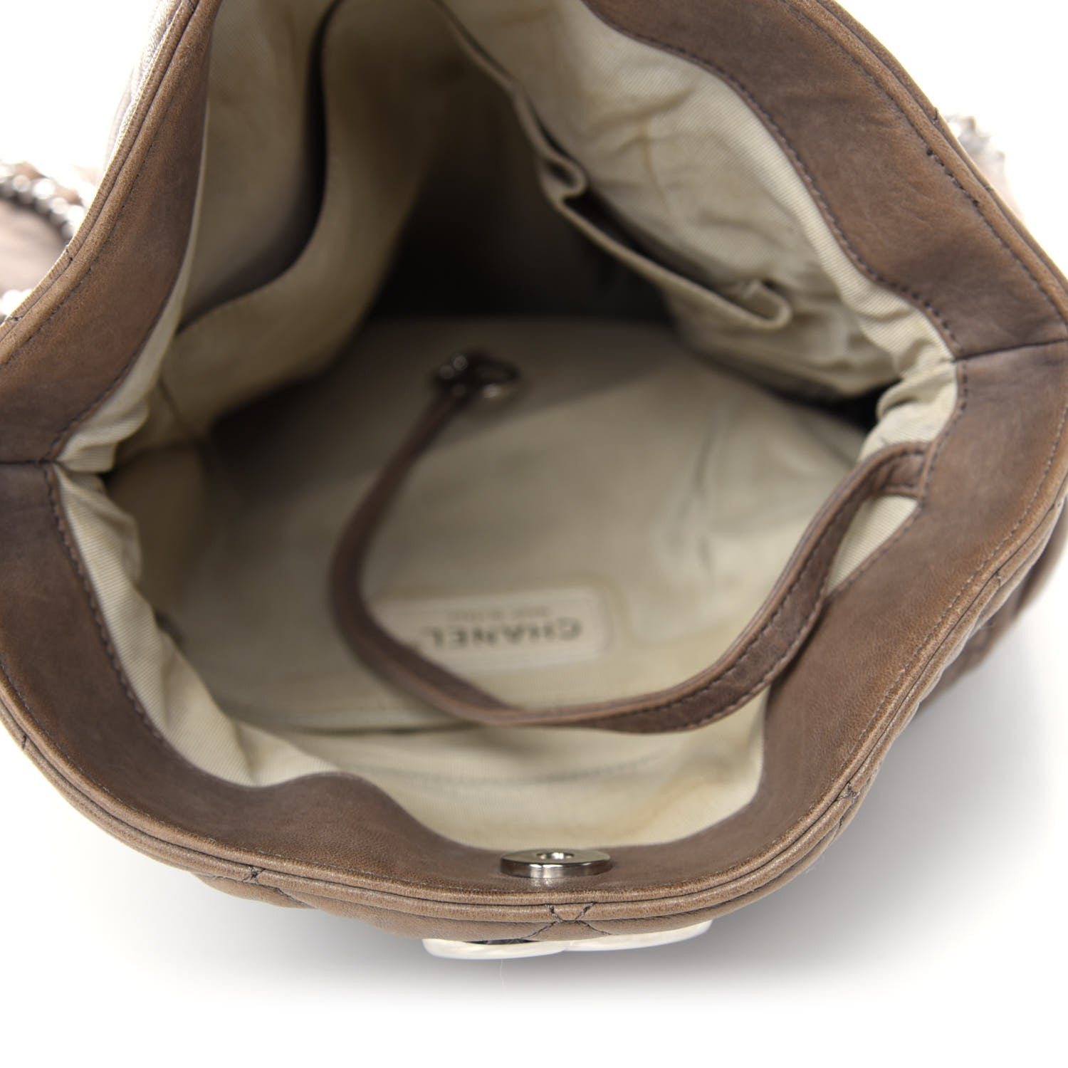 Chanel Washed Lambskin Chain Around Hobo Taupe 5 of 10
