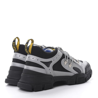 Gucci X SEGA Mesh Technical Canvas Calfskin Reflective Mens Flashtrek Sneakers 9.5 Silver Black 4 of 7