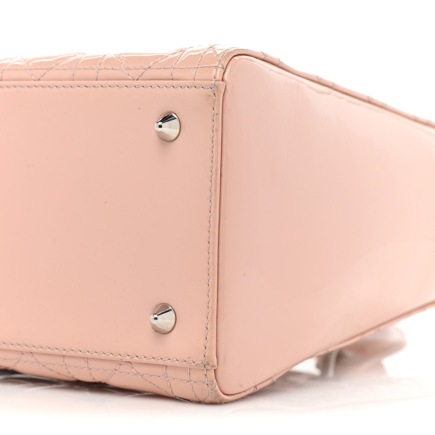 Patent Cannage Medium Lady Dior Rose Clair