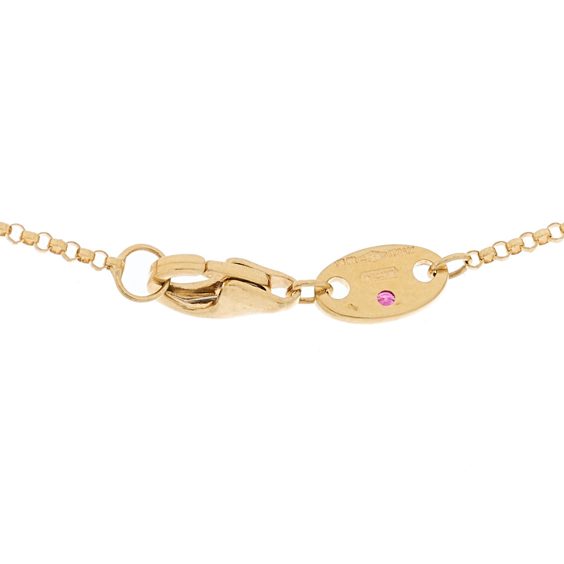 18K Yellow Gold Small Princess Flower Pendant Necklace