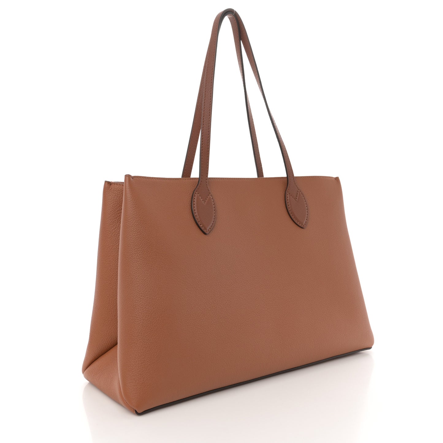 Grained Calfskin Lockme Shopper Chataigne