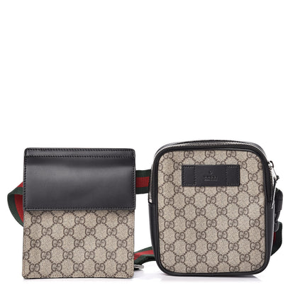 Gucci GG Supreme Monogram Web Belt Bag Black 1 of 11