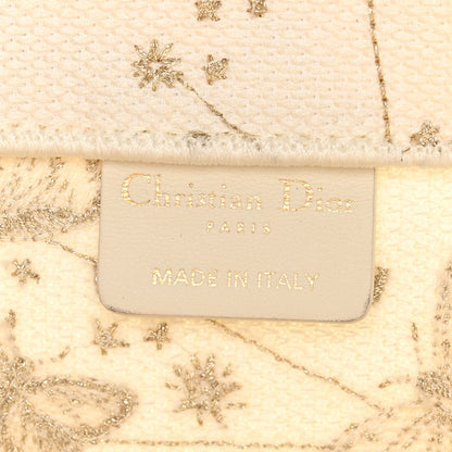 Christian Dior Canvas Embroidered Medium Butterfly Zodiac Book Tote Gold 6 of 13