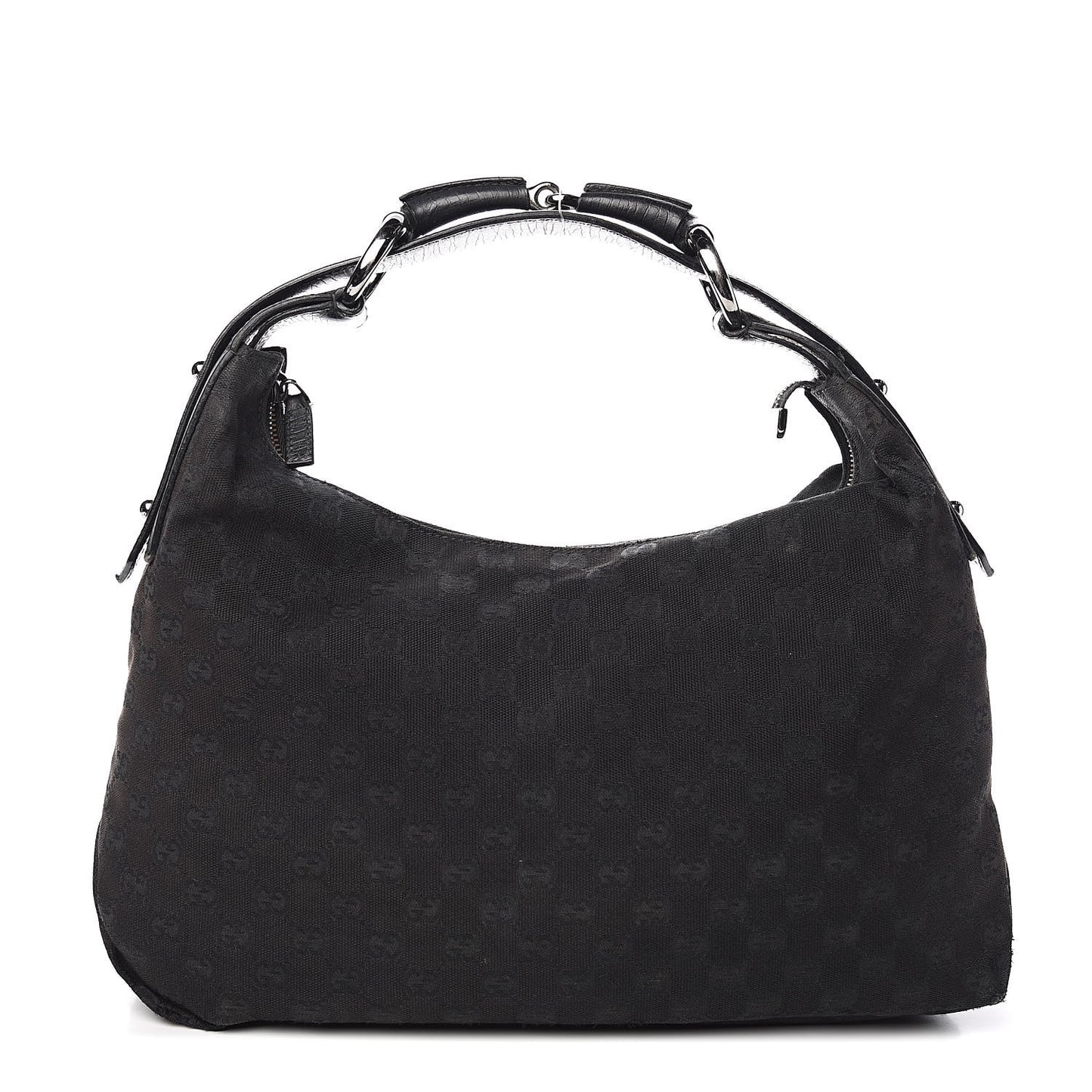 Monogram Medium Horsebit Chain Hobo Black