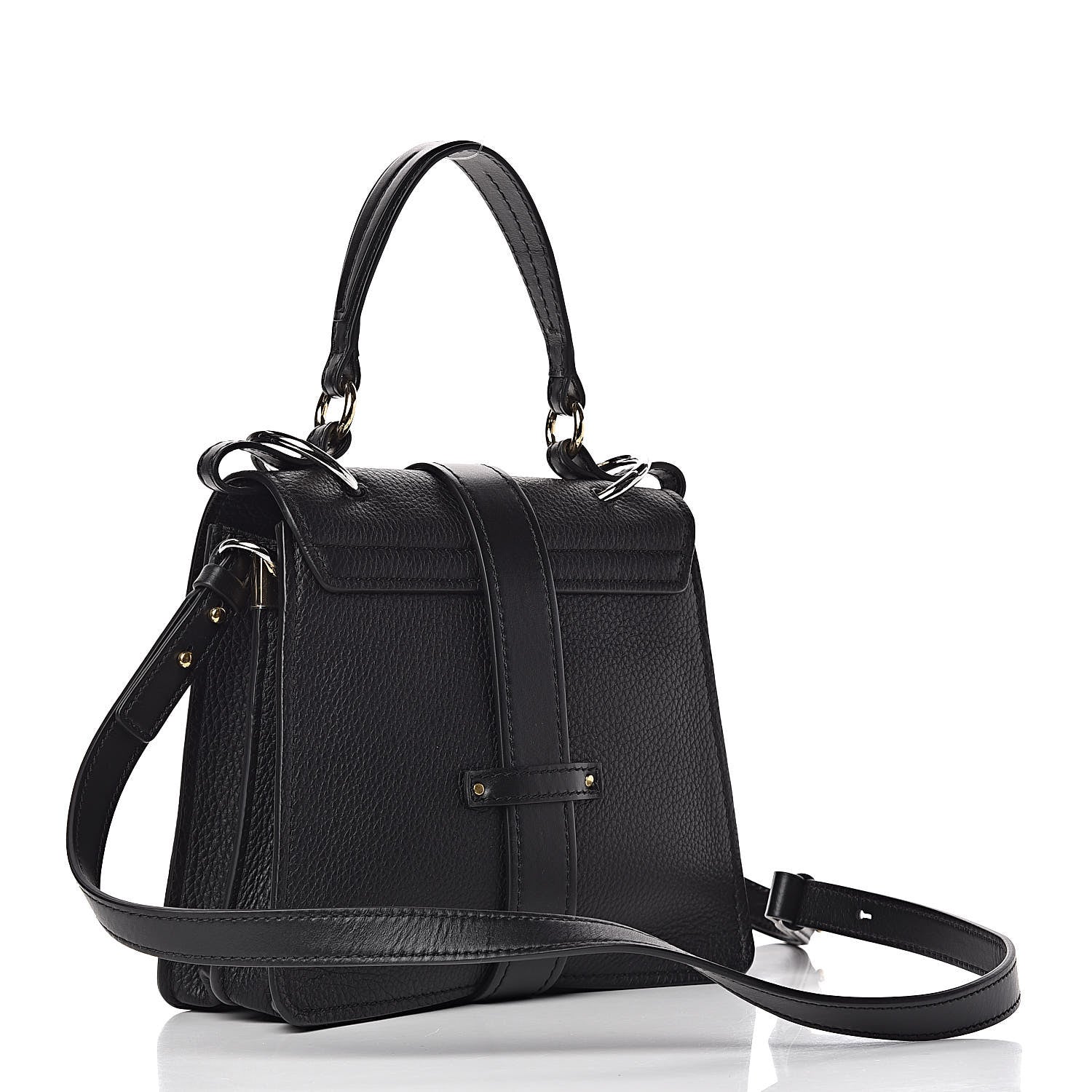 Chloe Shiny Grained Calfskin Small Aby Day Shoulder Bag Black 3 of 10