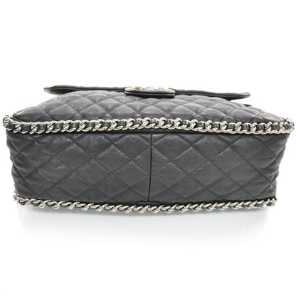 Chanel Lambskin Chain Around Maxi Flap Bag Black 4 of 11