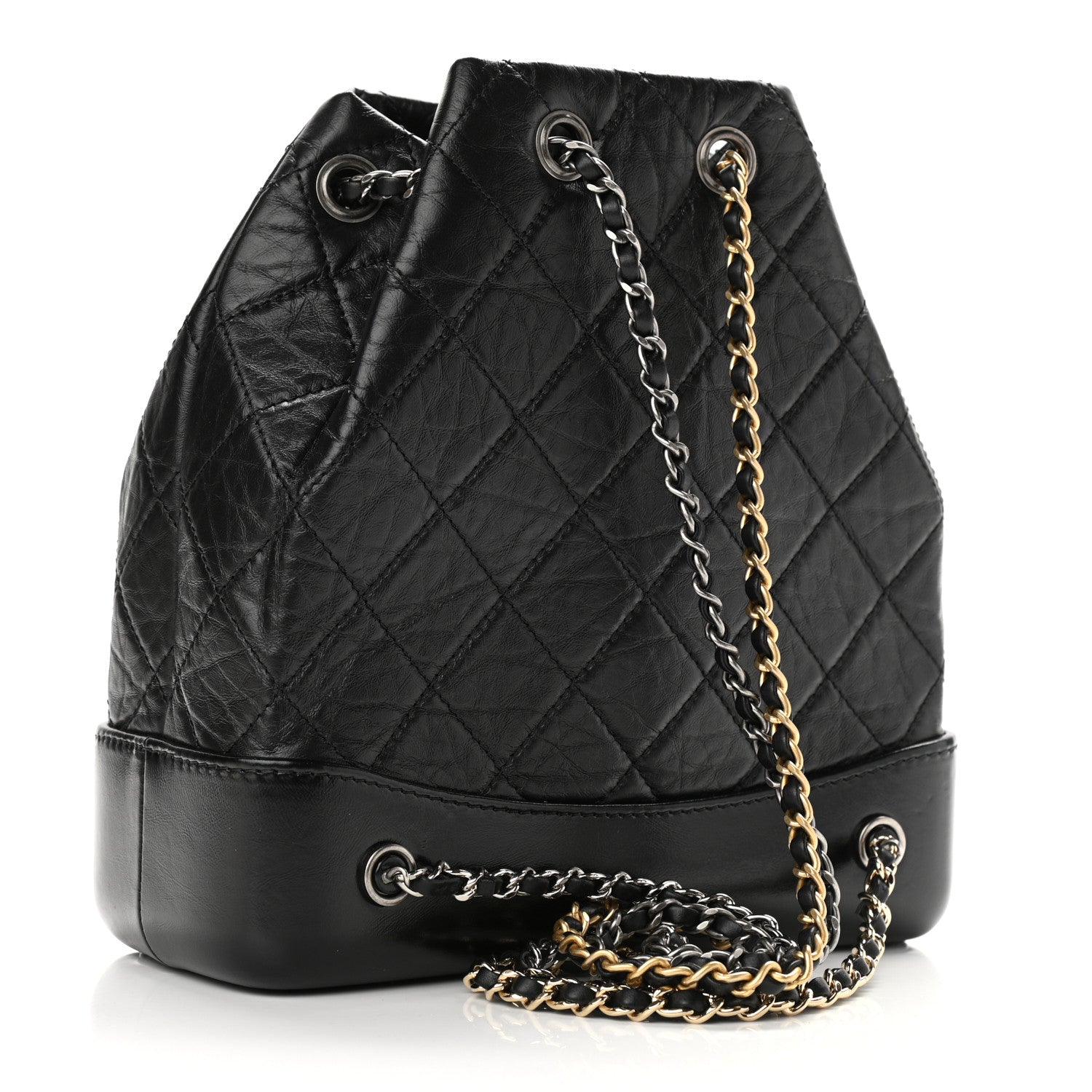 Chanel Aged Calfskin Quilted Small Gabrielle Backpack Black 3 of 12