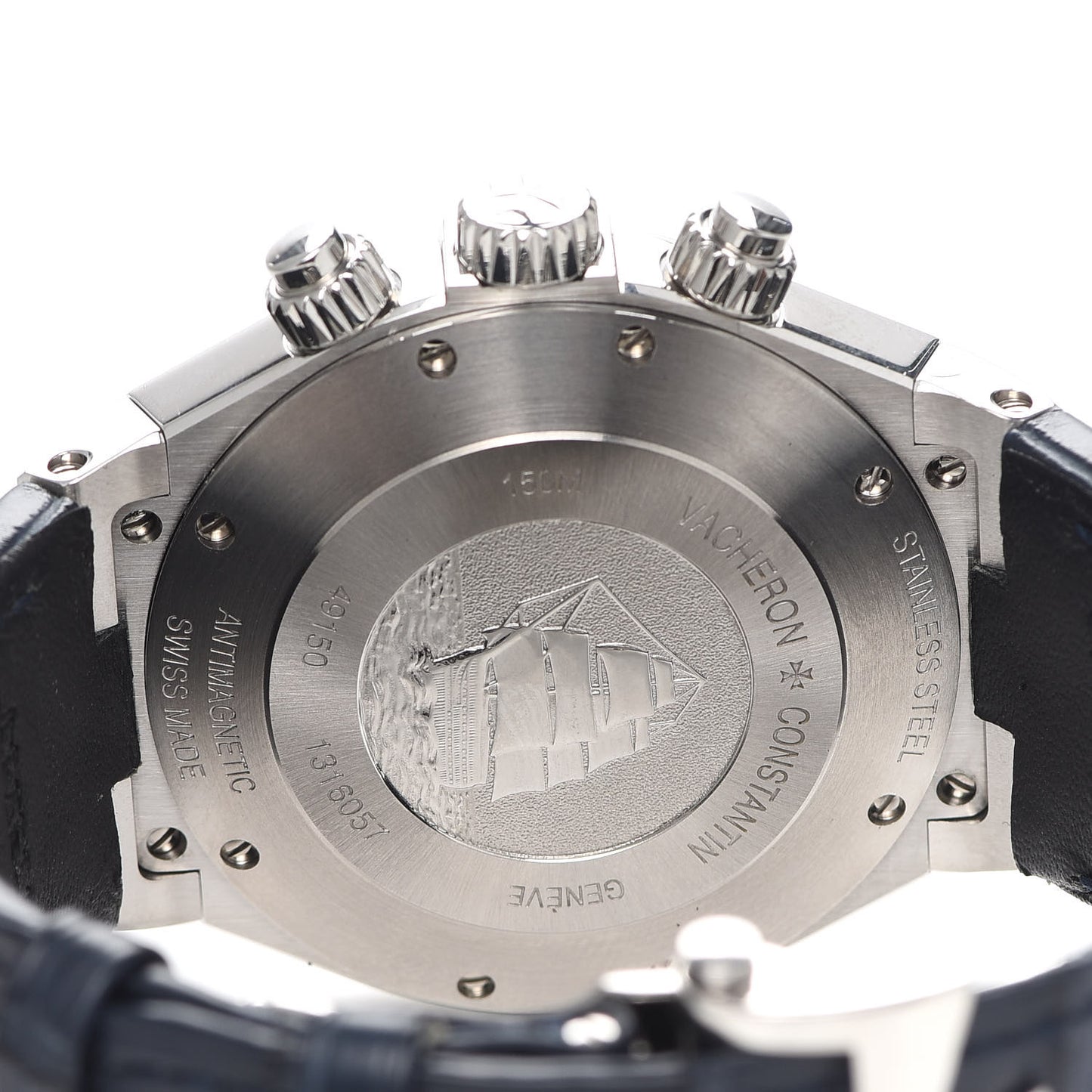 Stainless Steel Alligator 42mm Overseas Automatic Watch Blue 49150