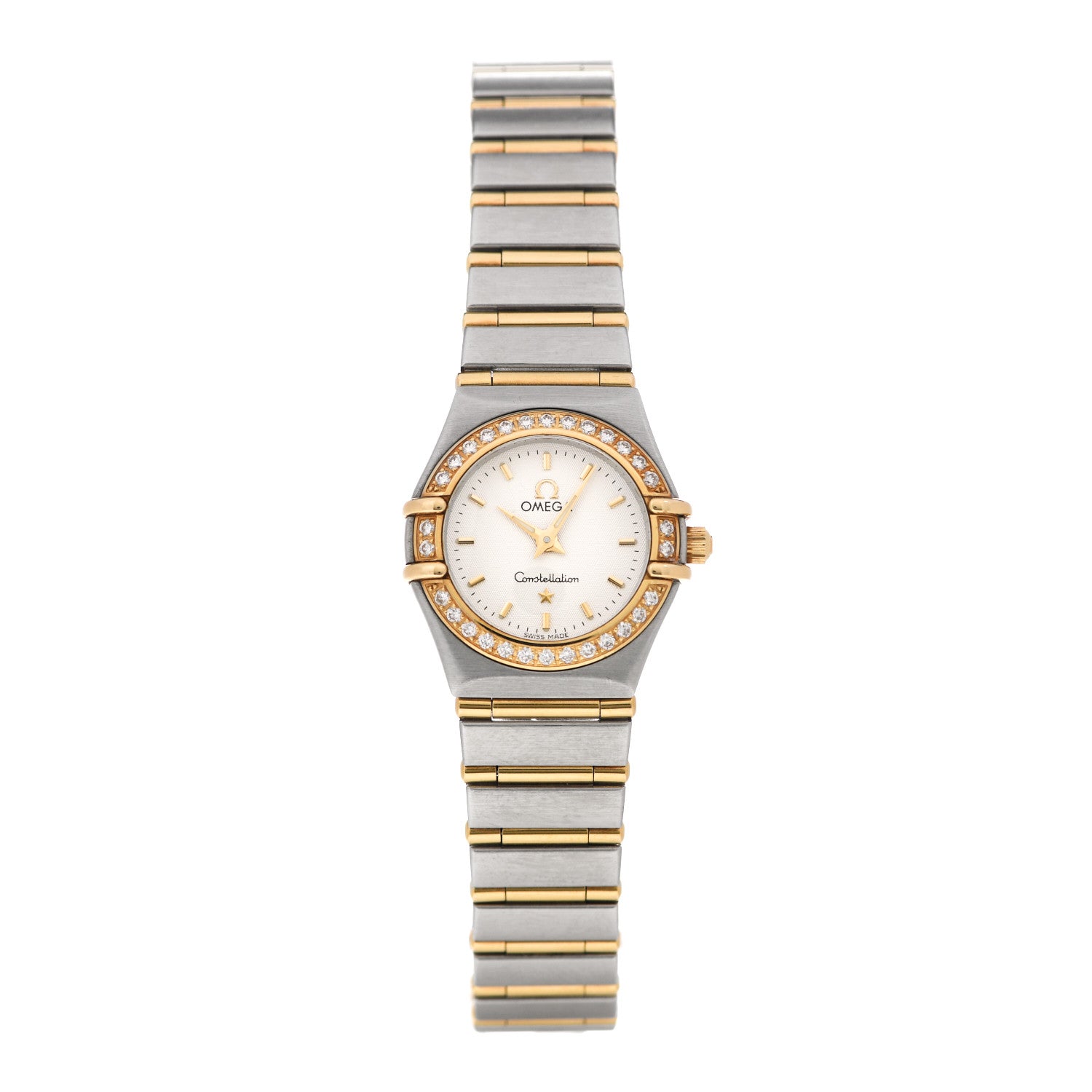Omega Stainless Steel 18K Yellow Gold Diamond Bezel 22mm Constellation Quartz Watch White 1267.30.00 1 of 6