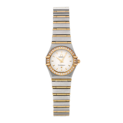 Omega Stainless Steel 18K Yellow Gold Diamond Bezel 22mm Constellation Quartz Watch White 1267.30.00 1 of 6