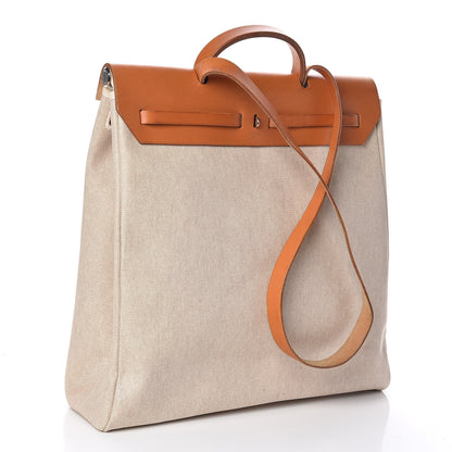 Hermes Toile Vache Calfskin Herbag 40 GM Natural 4 of 16