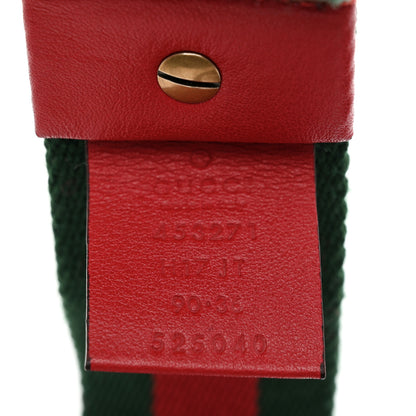 Gucci Web Feline D Ring Belt 90 36 Red Green 3 of 4