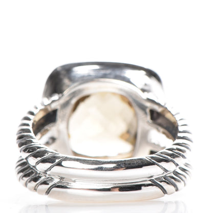 David Yurman Sterling Silver Diamond Champagne Citrine 11mm Albion Ring 49 5 4 of 5