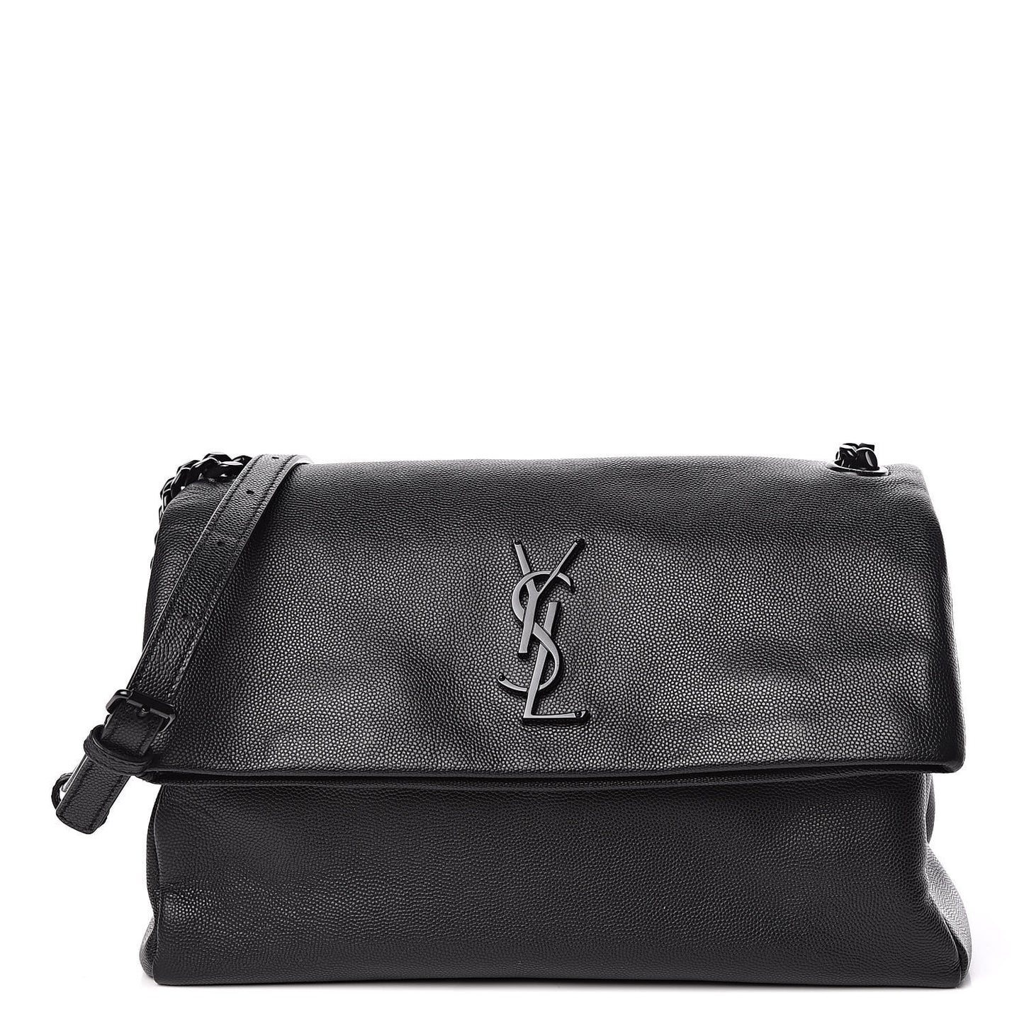 Grain De Poudre Medium West Hollywood Monogram Fold-Over Black