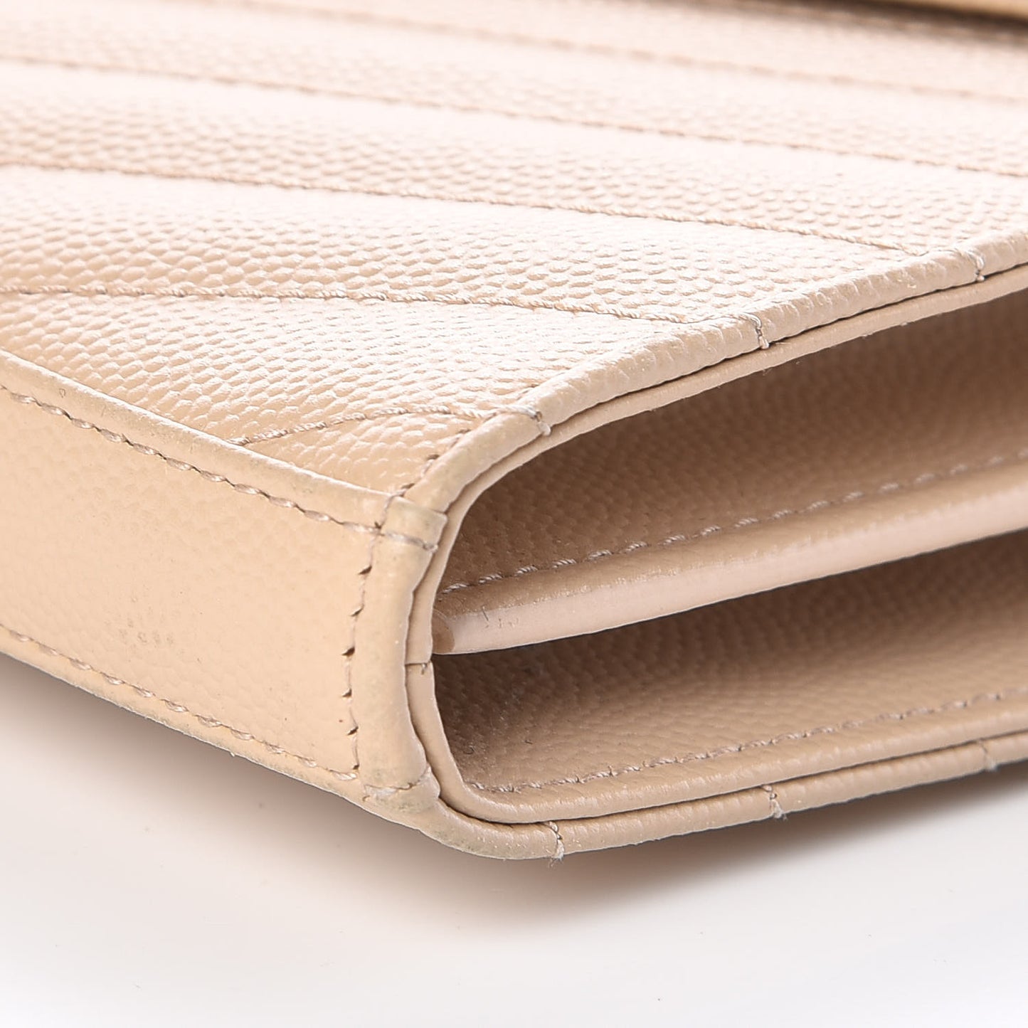 Grain De Poudre Matelasse Chevron Monogram Chain Wallet Nude Powder