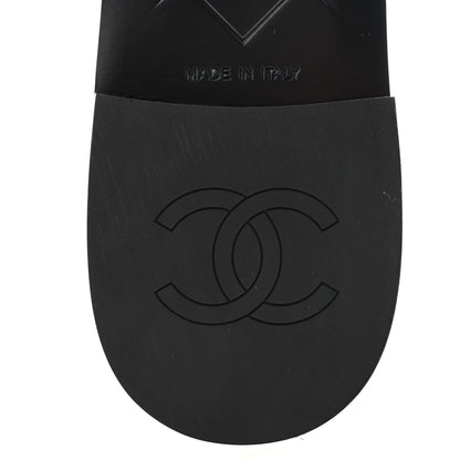 Chanel Lambskin Quilted Turnlock Flat Mules 36 Black 7 of 10