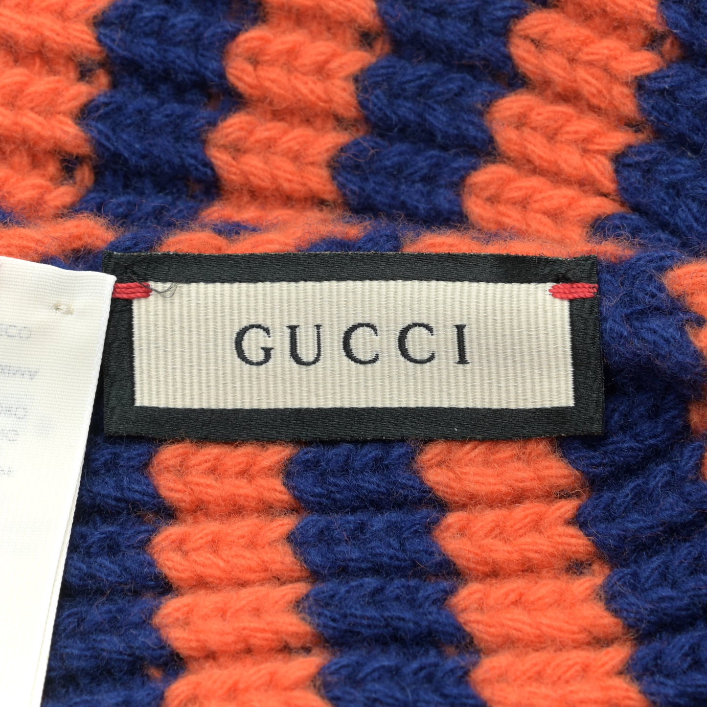 Wool Knit Bee Embroidered K2 Beanie Hat 58 Orange Blue