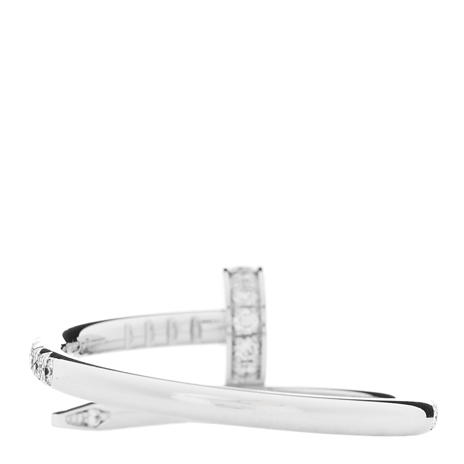 Cartier 18K White Gold Diamond Juste Un Clou Paved Ring 49 5 3 of 6