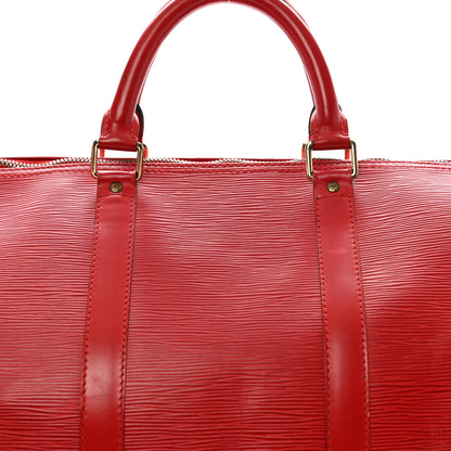 Louis Vuitton Epi Keepall 50 Castillan Red 6 of 14