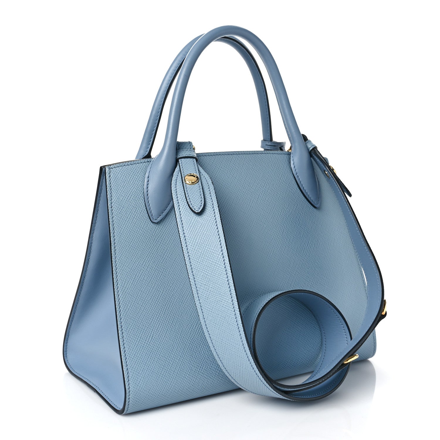 Prada Saffiano Cuir Calfskin Small Monochrome Top Handle Tote Astrale 2 of 7