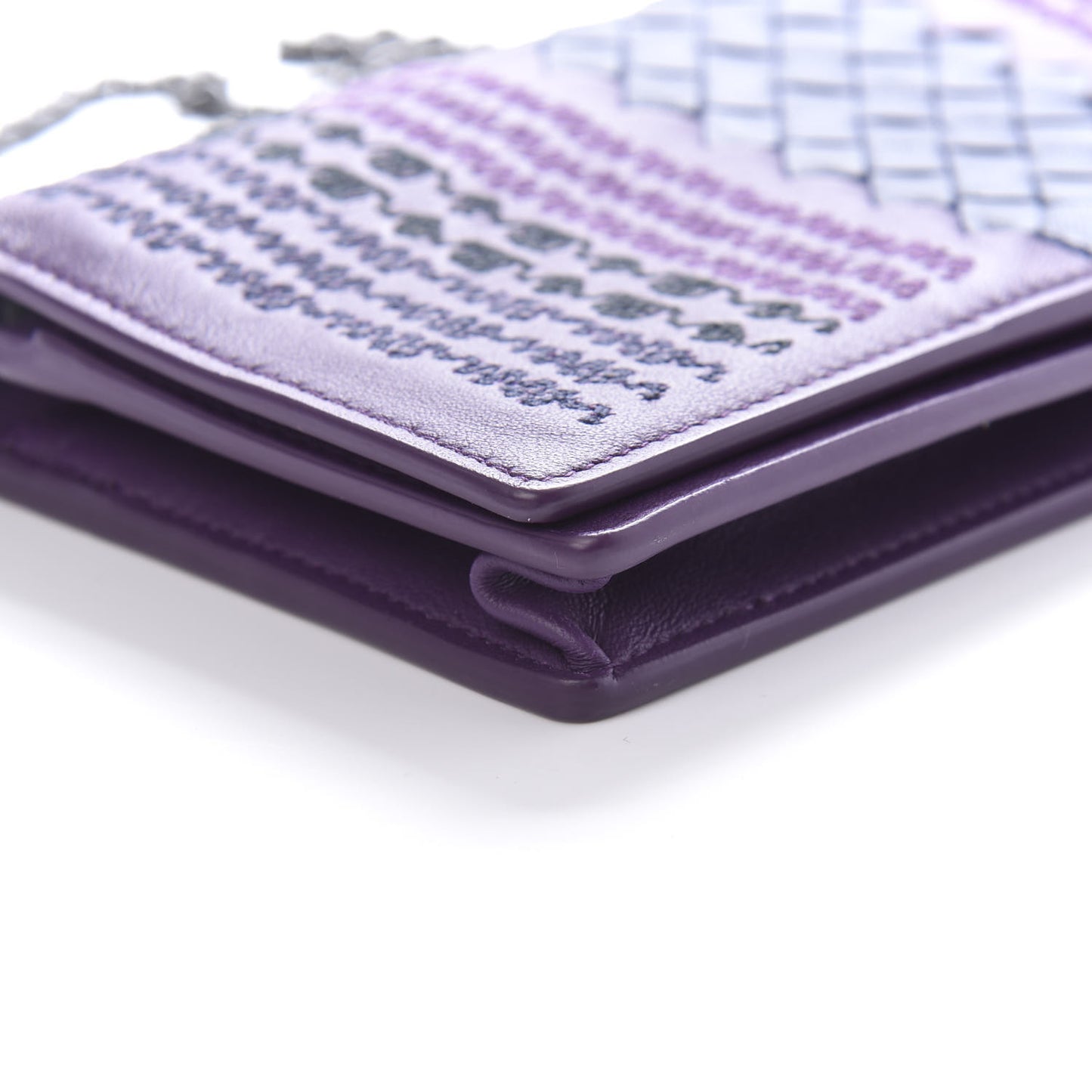 Nappa Intrecciato Embroidered Continental Wallet on Chain Mona Lisa Atlantic