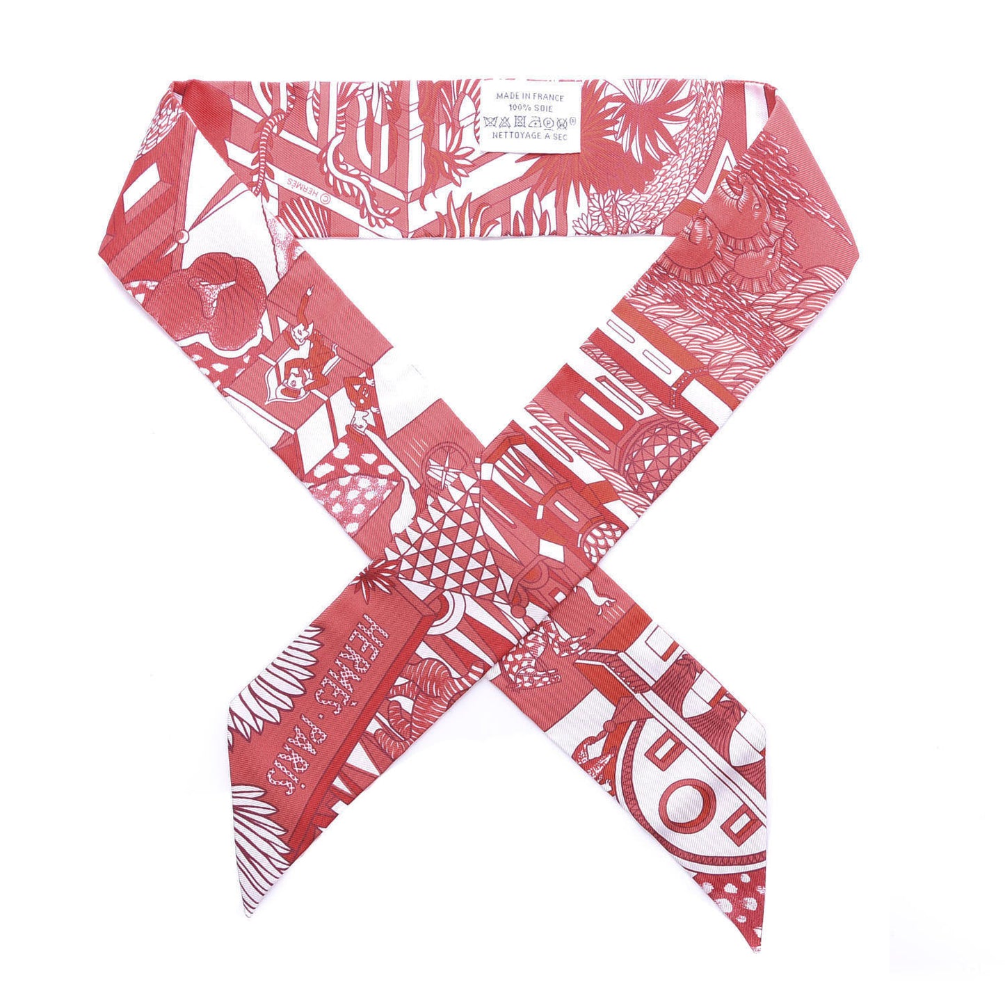 Silk Animapolis Twilly Rouge White