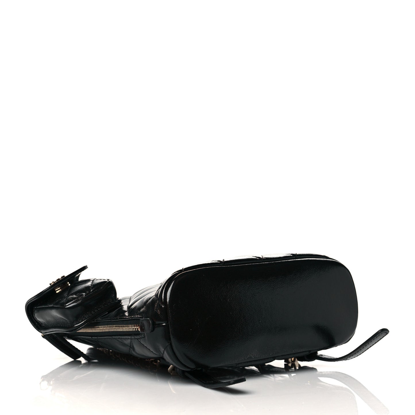 Shiny Calfskin My Pocket Backpack Black