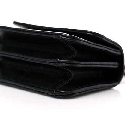 Chanel Lambskin Quilted Chain Top Handle Clutch With Chain Black 10 of 12
