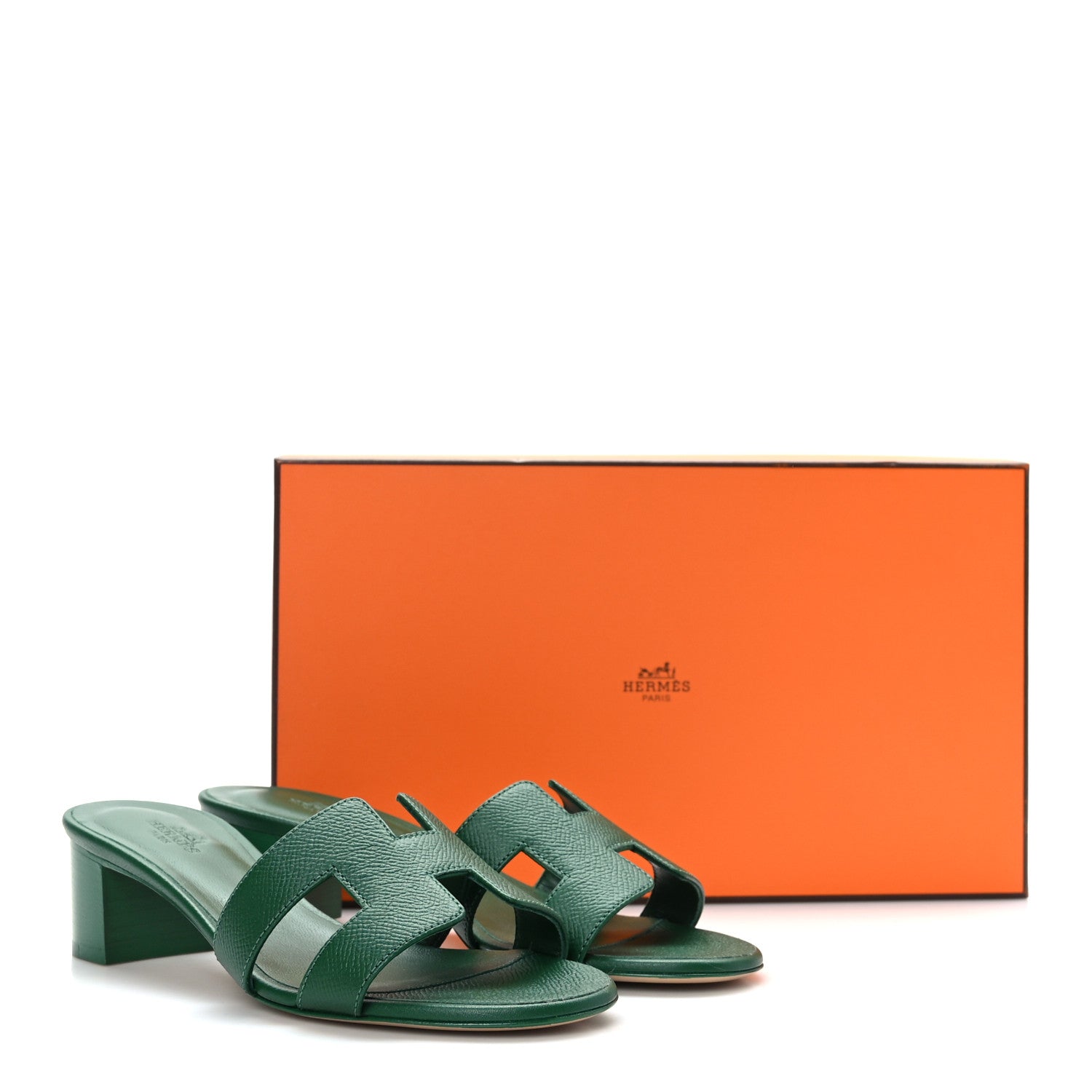 Hermes Epsom Oasis Sandals 35 Vert Cactus 9 of 9