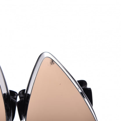 Gucci Patent Crystal GG Bow Sadie Spike Ankle Strap d'Orsay Platform High Heel Pumps 35.5 Black 9 of 10
