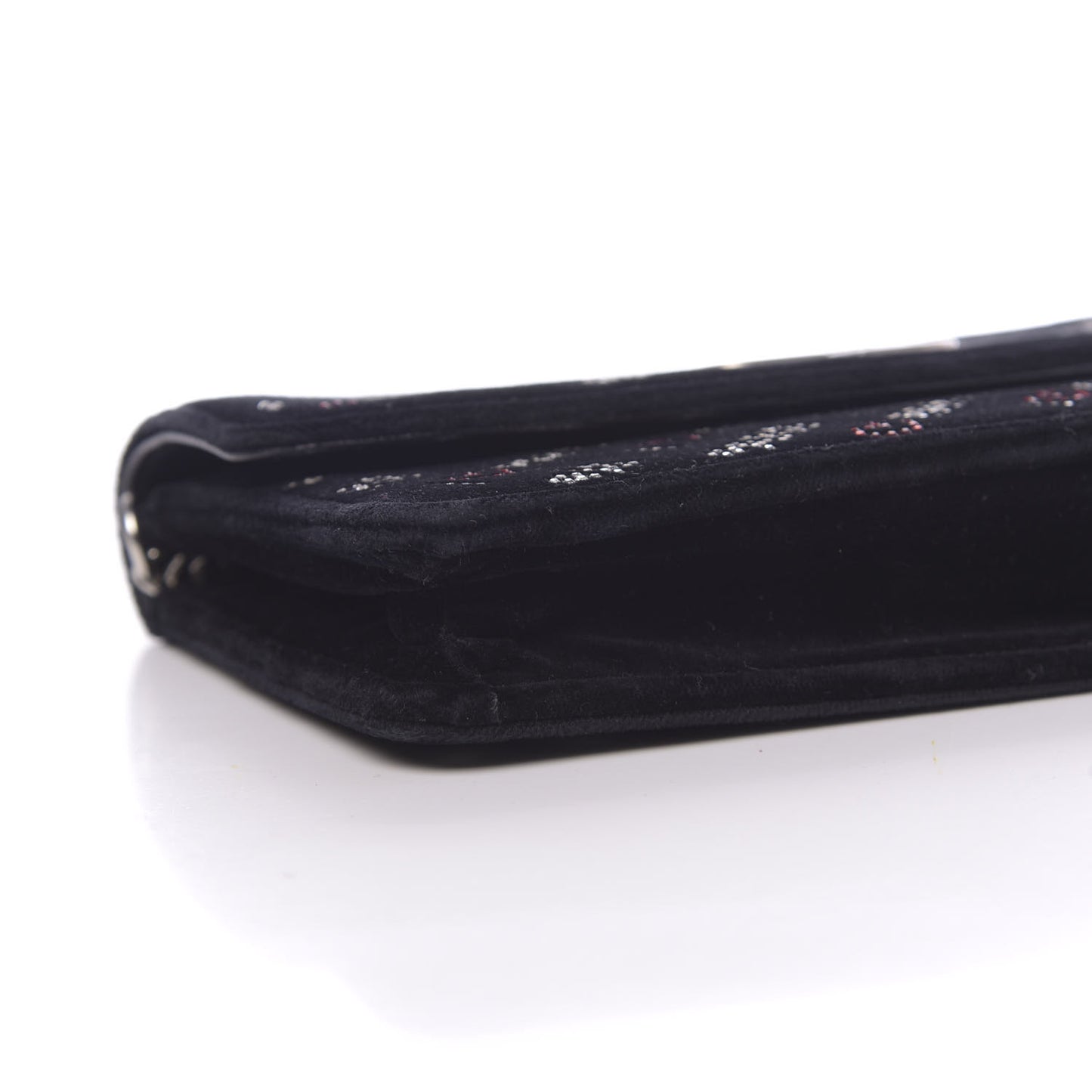 Velvet Crystal I Love Paris BB Wallet On Chain Black