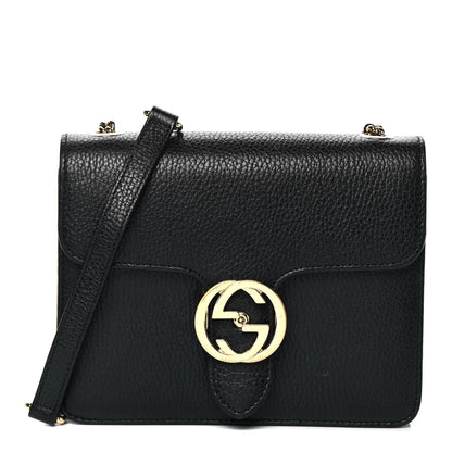 Gucci Dollar Calfskin Small Interlocking G Shoulder Bag Black 1 of 9